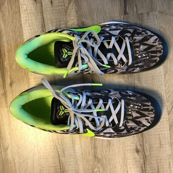 555035-100 Nike Kobe 8 Black Green Graffiti Sneakers for men US11